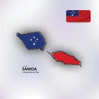 feliz día de la independencia de samoa, mapa, bandera vector