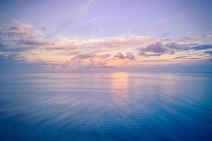 Relaxing seascape with wide horizon of the sky and the sea. Composition of nature, aerial sunset sea and sky photo