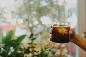 black coffee cold drip in glass photo