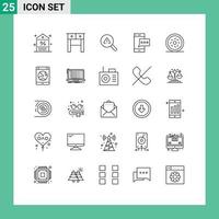 paquete de iconos vectoriales de stock de 25 signos y símbolos de línea para el teléfono donut encontrar elementos de diseño vectorial editables de contacto móvil vector