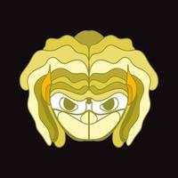 face art with mask in flat design illustration vector