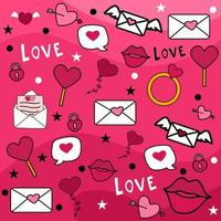 valentine love background in flat design illustration vector