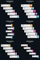 Vector 6 Infographics Pack Presentation slide template 5 Steps cycle diagrams and timelines