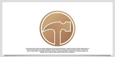 vector premium de diseño de logotipo de ilustración vectorial de martillo
