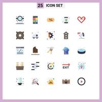 paquete de iconos de vector de stock de 25 signos y símbolos de línea para elementos de diseño de vector editables de protección ambiental móvil de descuento de corazón similar