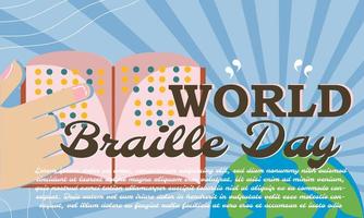día mundial del braille, diseño adecuado para banner, afiche, ilustración vectorial. vector