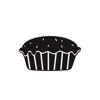 Pie icon. Flat vector illustration in black on white background