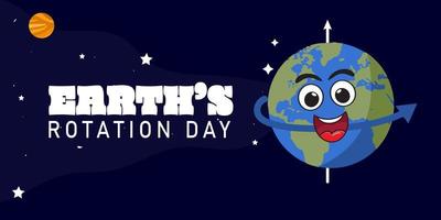 Earth's rotation day, suitable for background and banner, vector illustration earth's cute