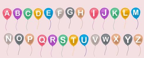 Colored and isolated balloon alphabet vector