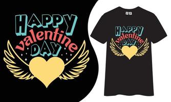 Happy valentine's day t-shirt design. vector