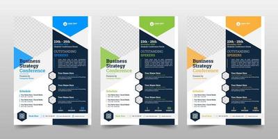 Creative business conference flyer template design vector