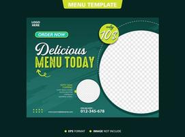 template menu banner green vector