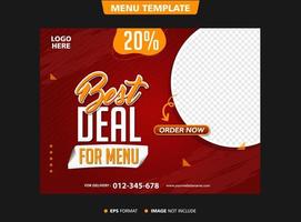 template menu background red vector