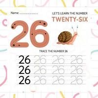 Numbers worksheet for kids, tracing numbers step by step from scratch vector