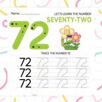 Numbers worksheet for kids, tracing numbers step by step from scratch vector