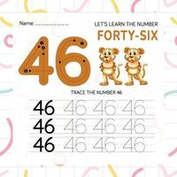 Numbers worksheet for kids, tracing numbers step by step from scratch vector