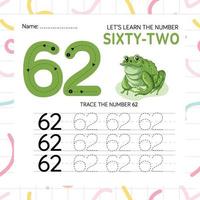 Numbers worksheet for kids, tracing numbers step by step from scratch vector