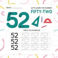 Numbers worksheet for kids, tracing numbers step by step from scratch vector