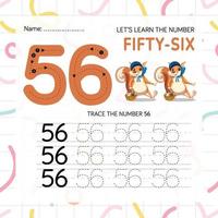 Numbers worksheet for kids, tracing numbers step by step from scratch vector