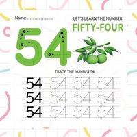 Numbers worksheet for kids, tracing numbers step by step from scratch vector