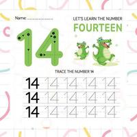 Numbers worksheet for kids, tracing numbers step by step from scratch vector