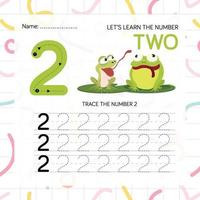 Numbers worksheet for kids, tracing numbers step by step from scratch vector