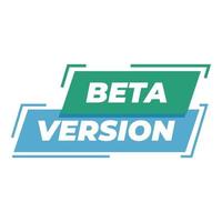 nuevo vector de dibujos animados de icono de cuadro de versión beta. actualización digital