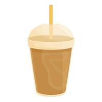 Cold coffee menu icon cartoon vector. Drink cafe vector