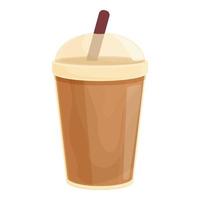 Ice coffee icon cartoon vector. Drink cafe vector