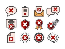 Simple Set of Not Approve Related Flat Vector Icons.