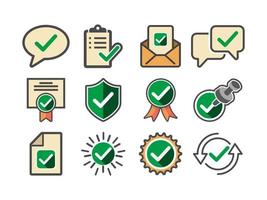 Simple Set of Approve Related Flat Vector Icons