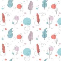 Pattern with feathers in Scandinavian style. Vector illustration.