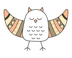 Cute owl in Scandinavian style. Vector illustration.