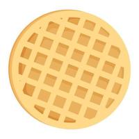 Belgium round waffle. Vector illustration