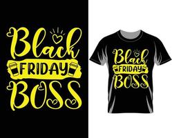 vector de diseño de camiseta de jefe de viernes negro