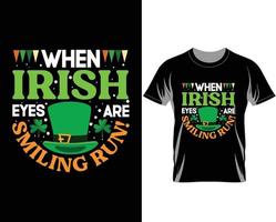 cuando los ojos irlandeses sonríen vector de diseño de camiseta del día de san patricio