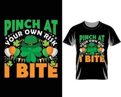 Pinch at your own risk St Patrick's day t shirt design vector