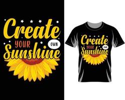 crea tu vector de diseño de camiseta de girasol de sol