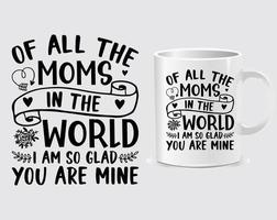 de todas las mamás del mundo vector de diseño de taza de cita del día de la madre