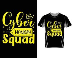 Cyber Monday squad t shirt design vector