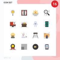 16 User Interface Flat Color Pack of modern Signs and Symbols of ui out house minus weather Editable Pack of Creative Vector Design Elements