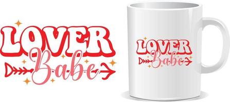 Lover baby Happy valentine's day quotes mug design vector