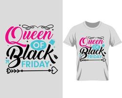 vector de diseño de camiseta de la reina del viernes negro