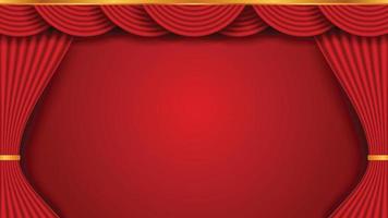 Empty red curtain background vector
