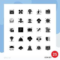 Group of 25 Solid Glyphs Signs and Symbols for system false auction extrinsic aspiration Editable Vector Design Elements