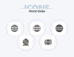 paquete de iconos de línea de globo 5 diseño de iconos. . globo. estar. global. globo vector