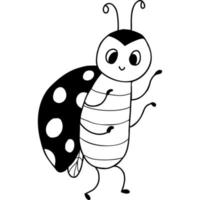 Small insect. Cute  ladybug. Hand drawn doodle vector