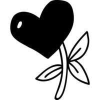 flower heart. Hand drawn doodle vector
