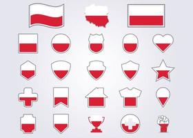 bundle of poland icon flag symbol sign vector illustration design