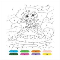 cute baby number coloring page for kids vector illustration.